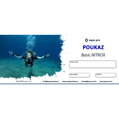 Darčekový certifikát Basic Nitrox