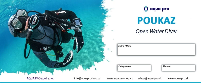 Darčekový certifikát Open Water Diver