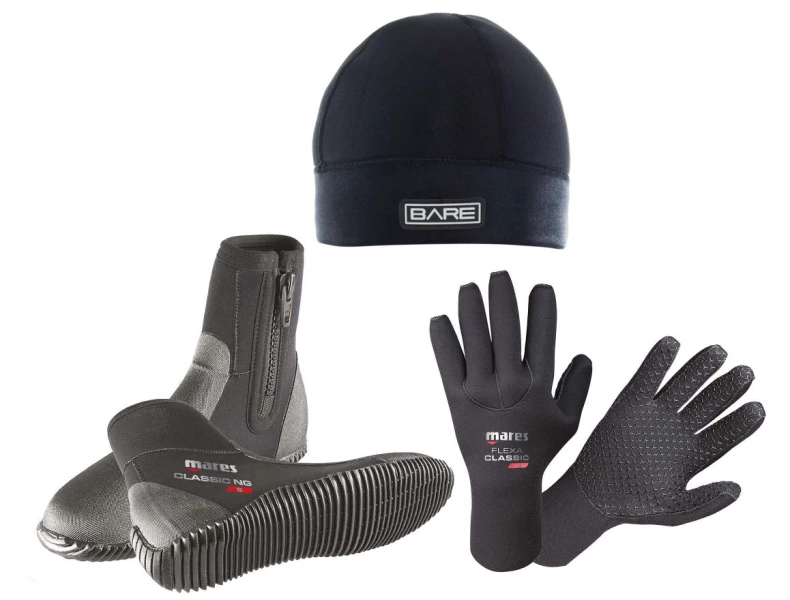 Set pre otužilcov TRIO CLASSIC, Mares - topánky 5 mm, rukavice 3 mm, čiapka 2 mm