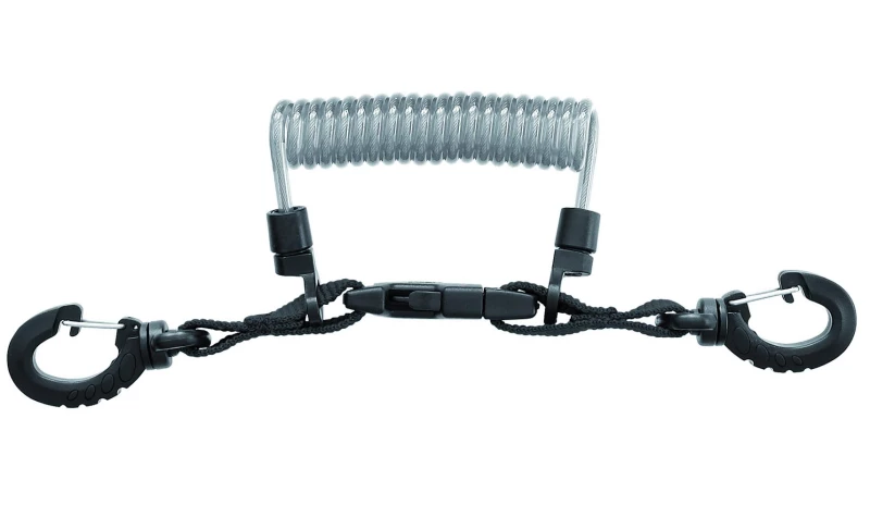 Špirálový kábel s karabínkami INOX