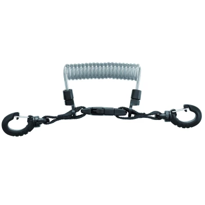 Špirálový kábel s karabínkami INOX