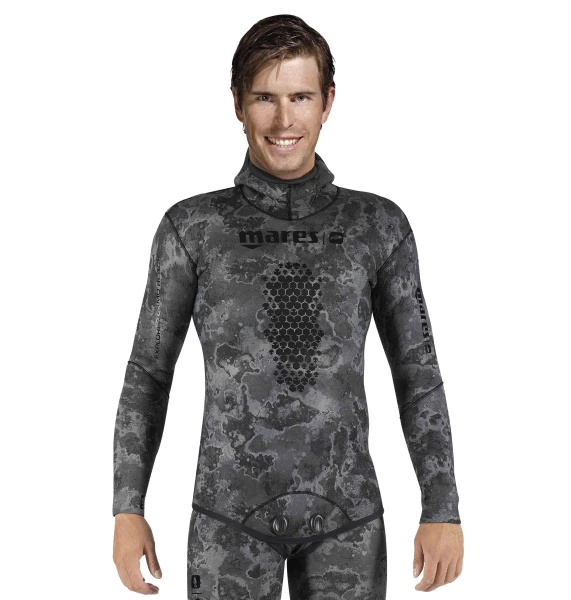 Bunda na spearfishing JACKET EXPLORER CAMO BLACK 70 (Open Cell)