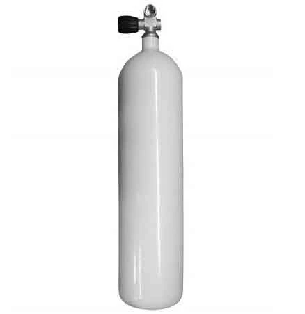 Fľaša oceľová 6l 300 Bar s ventilom 300 BAR (vypuklé dno)