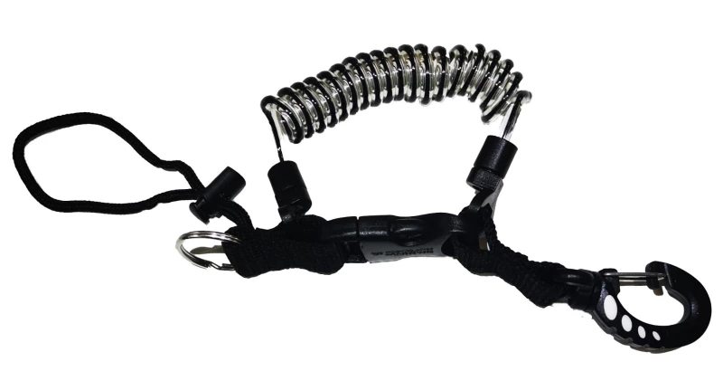 Špirálový kábel s karabínkou CONSOLE/TORCH SPIRAL LANYARD