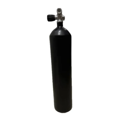 Fľaša oceľová 7l 300 Bar s ventilom 300 BAR (rovné dno) - čierna