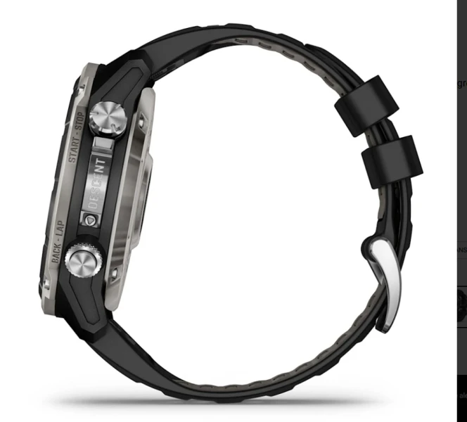 Potápačské hodinky Descent Mk3i - 51 mm, Silver and black PVD titanium with black/pebble grey silicone band